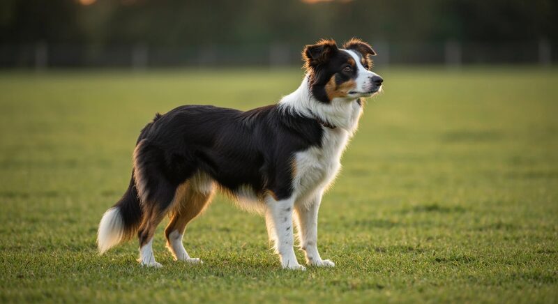 Border Collie puppies from one litter showing varied coat markings, illustrating genetic diversity